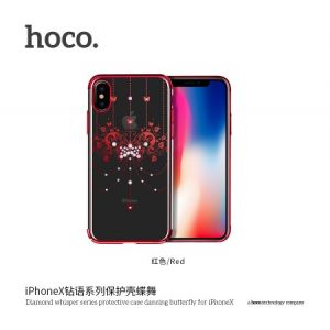 Hoco Diamond Whisper Series Protective Case Dancing Butterfly for Iphone X (New) Red