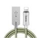 Hoco U10 Zinc Alloy Reflective Knitted Lightning Charging Cable - Black