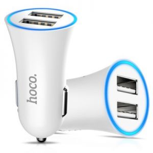 Hoco Car Charger + Cable for Lightning UC204 - White